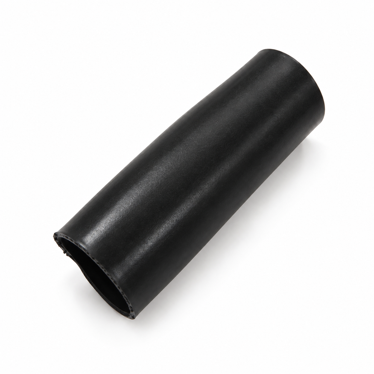 DH161146 - pieza tubular negra con abertura visible, acabado pulido para catálogo MHESUS